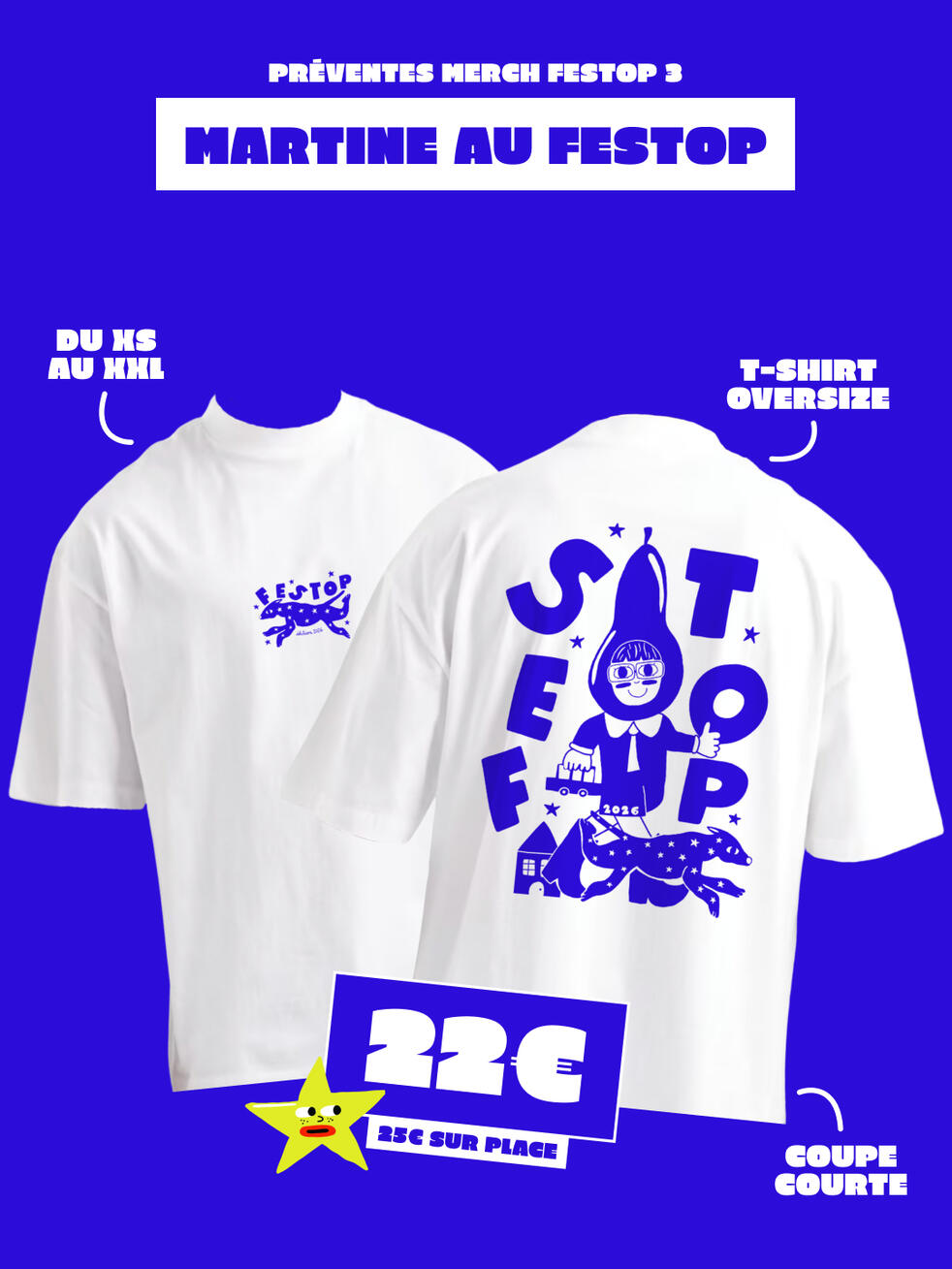 T-SHIRT BLANC - Martine au FESTOP 💙 T-SHIRT BLANC - Martine au FESTOP 💙